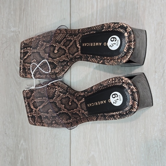 NEW Good American Women Square Toe Slide Heels Sandals shoes sz 6.5 - Picture 8 of 14